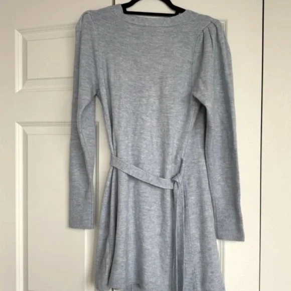 Abercrombie & Fitch wrap sweater dress size S M blue with belt euc wrap - Picture 5 of 7